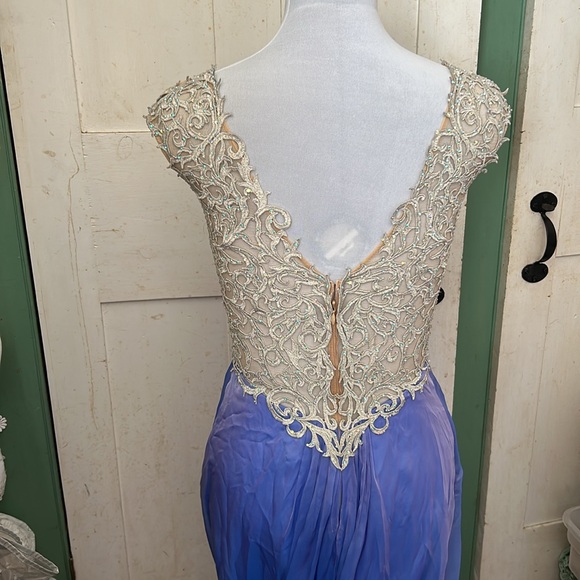 NWT LaFemme Gown Rhinestone Prom Bridesmaid Pageant Maxi Formal New Years Party - Picture 4 of 11